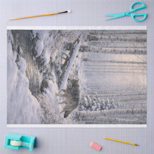 Winter Wolf Seidenpapier (Basteln)