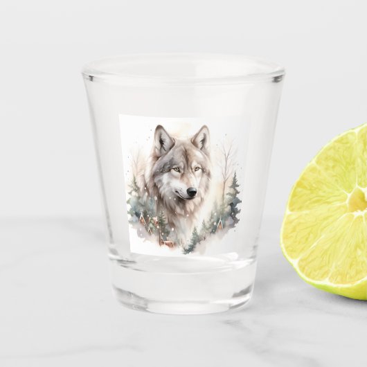 Winter Wolf Shot Glass Schnapsglas (Vorderseite)