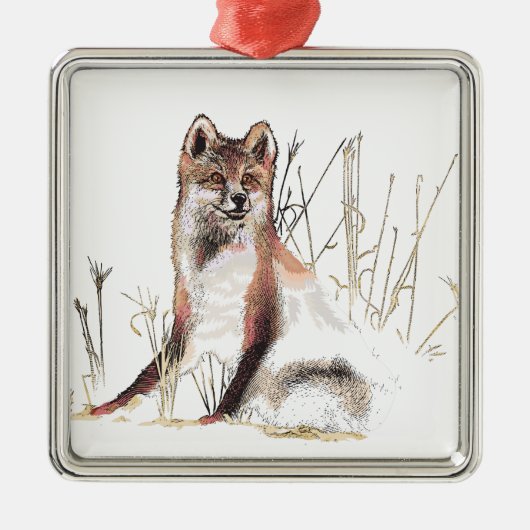Winter Wolf Silbernes Ornament (Vorne)