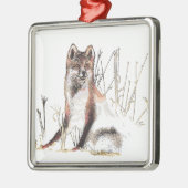 Winter Wolf Silbernes Ornament (Links)