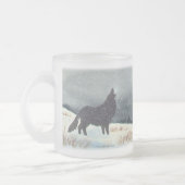 Winter-Wolf-Silhouette Mattglastasse (Links)