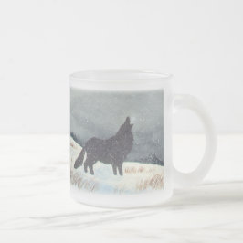 Winter-Wolf-Silhouette Mattglastasse