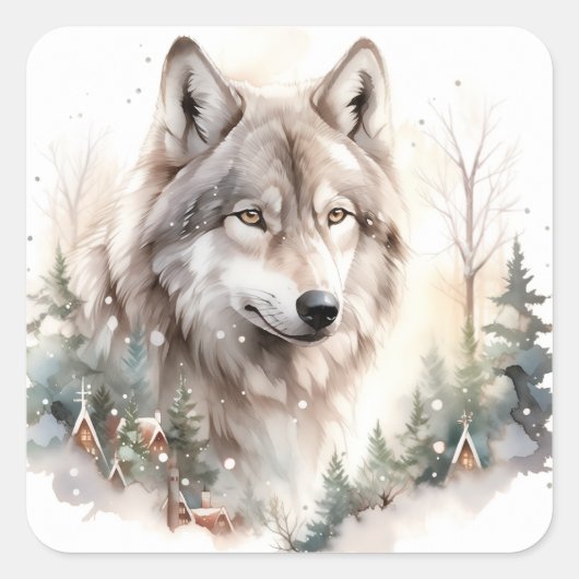 Winter Wolf Stickers (Vorderseite)