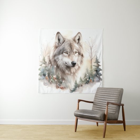 Winter Wolf Tapestry Wandteppich (Beispiel)