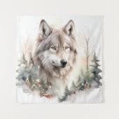 Winter Wolf Tapestry Wandteppich (Vorderseite)