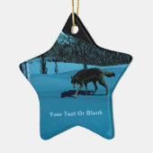 Winter Wolf - Tapetum Lucidum Keramik Ornament (Links)