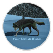 Winter Wolf - Tapetum Lucidum Keramikknauf (Vorderseite)