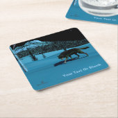 Winter Wolf - Tapetum Lucidum Rechteckiger Pappuntersetzer (angewinkelt)