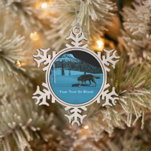 Winter Wolf - Tapetum Lucidum Schneeflocken Zinn-Ornament
