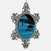 Winter Wolf - Tapetum Lucidum Schneeflocken Zinn-Ornament (Links)