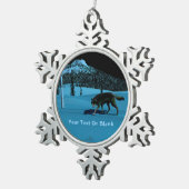 Winter Wolf - Tapetum Lucidum Schneeflocken Zinn-Ornament (Rechts)