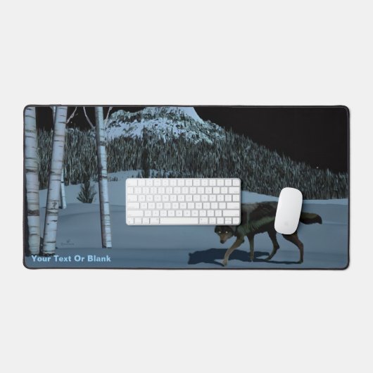 Winter Wolf - Tapetum Lucidum Schreibtischunterlage (Tastatur & Maus)