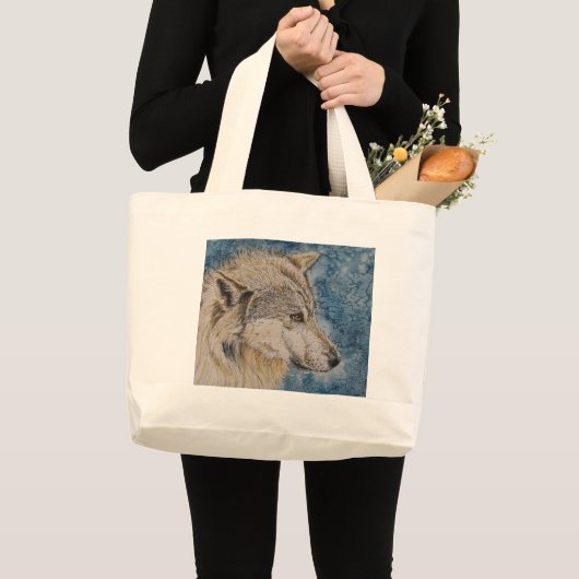 Winter-Wolf-Tasche Jumbo Stoffbeutel (Vorderseite (Produkt))