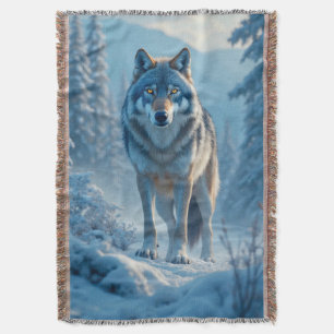 Winter Wolf Throw Blanket Decke