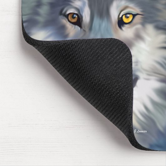 Winter Wolf Vollmond Mousepad (Ecke)