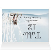 Winter Wolf Wedding Tischnummer (Innenansicht Horizontal (Oben))