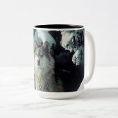 Winter Wolf Zwei-Tone-Kaffee-Tasse Zweifarbige Tasse (VorderseiteRechts)