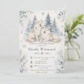 Winter-Wölfe Baby Shower Einladung (Stehend Vorderseite)