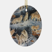 Winter-Wölfe Keramik Ornament (Rechts)