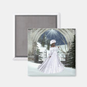 Winter Woman D3 Design - Fantasy Magnet (Vorderseite/Rückseite)
