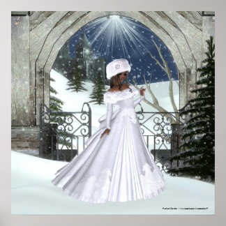 Winter Woman D3 Design - Fantasy Print/Poster Poster