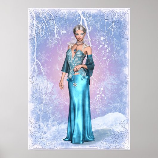 Winter Woman Fantasy Artwork Poster (Vorne)