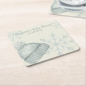 Winter Wonder Baby Shower Rechteckiger Pappuntersetzer (angewinkelt)