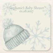 Winter Wonder Baby Shower  Rechteckiger Pappuntersetzer (Vorderseite)