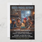 Winter Wonder Birthday Party Einladung (Vorderseite)