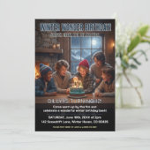 Winter Wonder Birthday Party Einladung (Stehend Vorderseite)