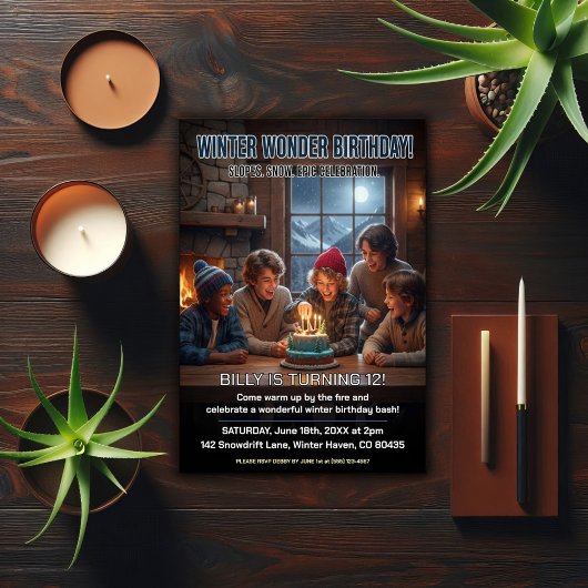 Winter Wonder Birthday Party Einladung