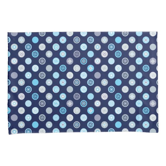 Winter Wonder Dots Blue Pattern Pillow Hüllen Kissenbezug (Vorderseite-Rechts)