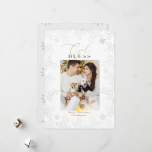 Winter Wonder Foto Elegante Gold Holiday Card Feiertagskarte
