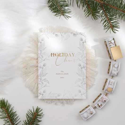 Winter Wonder Gold Calligraphy Foto Feiertagskarte