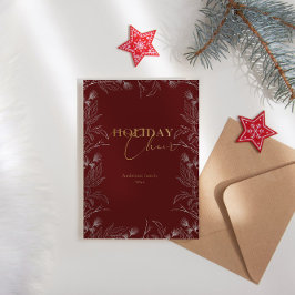 Winter Wonder Gold Foto Calligraphy Holiday Card Feiertagskarte