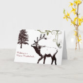 Winter Wonder Land Elk Happy Holidays Weihnachten Karte (Gelbe Blume)