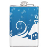 Winter Wonder Land Vinyl Wrapped Flask Flachmann (Rückseite)