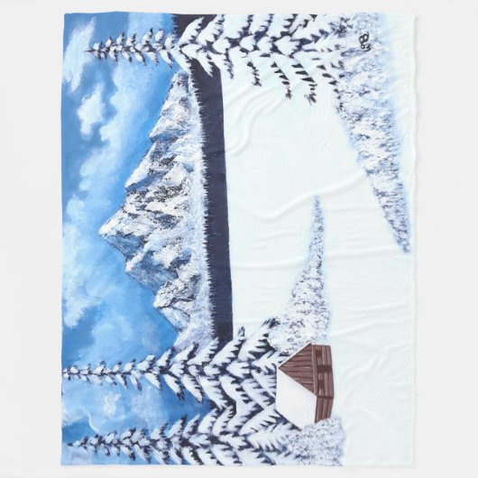 Winter Wonder Scene Large Fleece Blanket (Vorderseite)