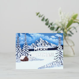 Winter Wonder Silver Found Weihnachtskarte Folien Feiertagspostkarte
