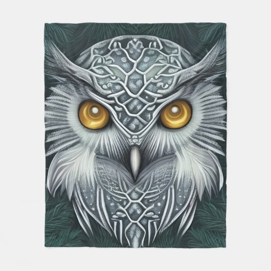 Winter Wonder Snow Owl Beauty Fleecedecke (Vorderseite)