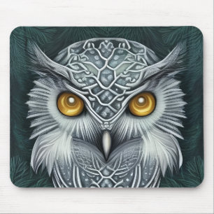 Winter Wonder Snow Owl Beauty Mousepad