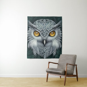 Winter Wonder Snow Owl Beauty Wandteppich