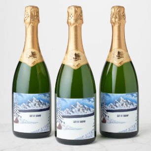 Winter Wonder Sparkling Wein Flaschen Labels Schaumweinetikett