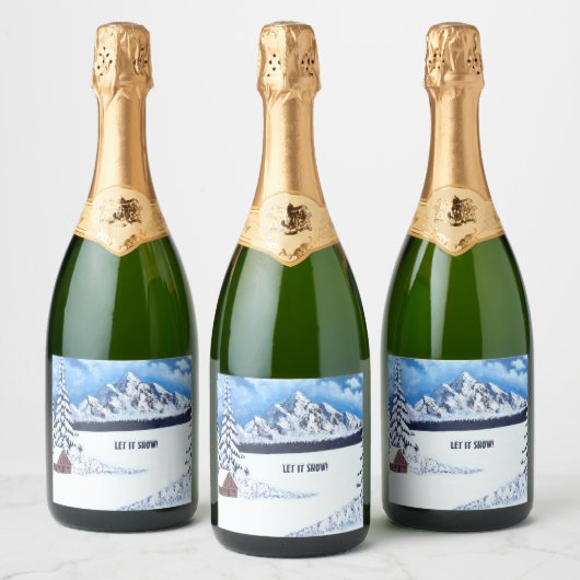 Winter Wonder Sparkling Wein Flaschen Labels Schaumweinetikett (Flaschen)