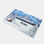 Winter Wonder Szene Fußmatte (Schrägansicht)