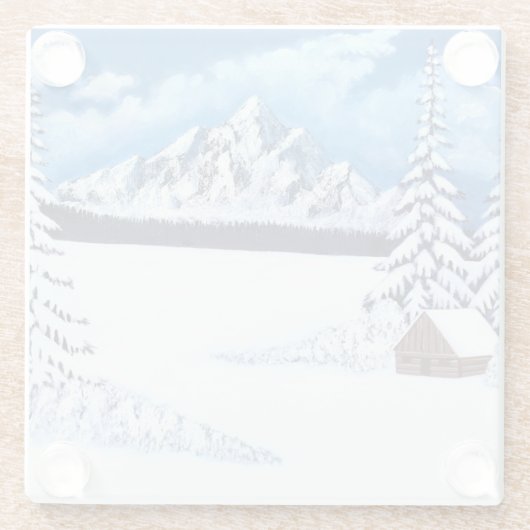 Winter Wonder Szene Glasuntersetzer (Rückseite)