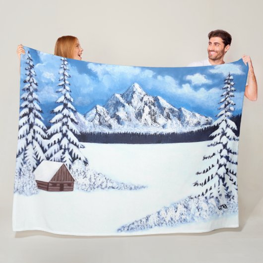 Winter Wonder Szene Große Fleece-Decke Fleecedecke (Beispiel)