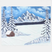 Winter Wonder Szene Große Fleece-Decke Fleecedecke (Vorderseite (Horizontal))