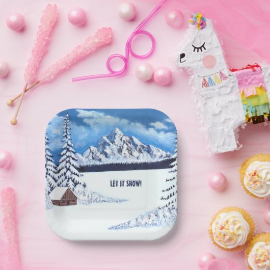 Winter Wonder Szene Pappteller (Party)