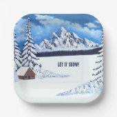 Winter Wonder Szene Pappteller (Vorderseite)